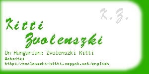 kitti zvolenszki business card